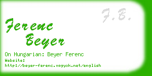 ferenc beyer business card